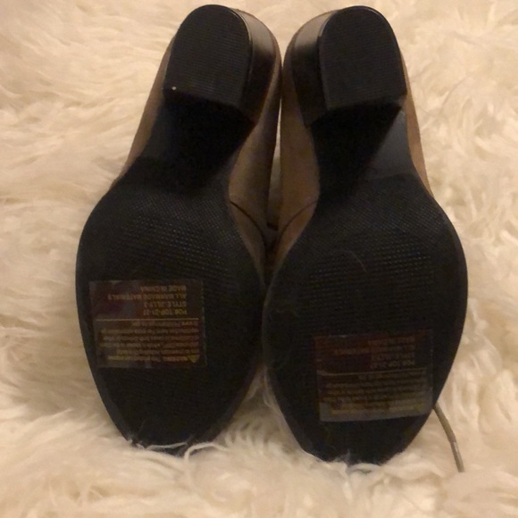 faux suede neutral lace up 2” booties - Picture 3 of 4